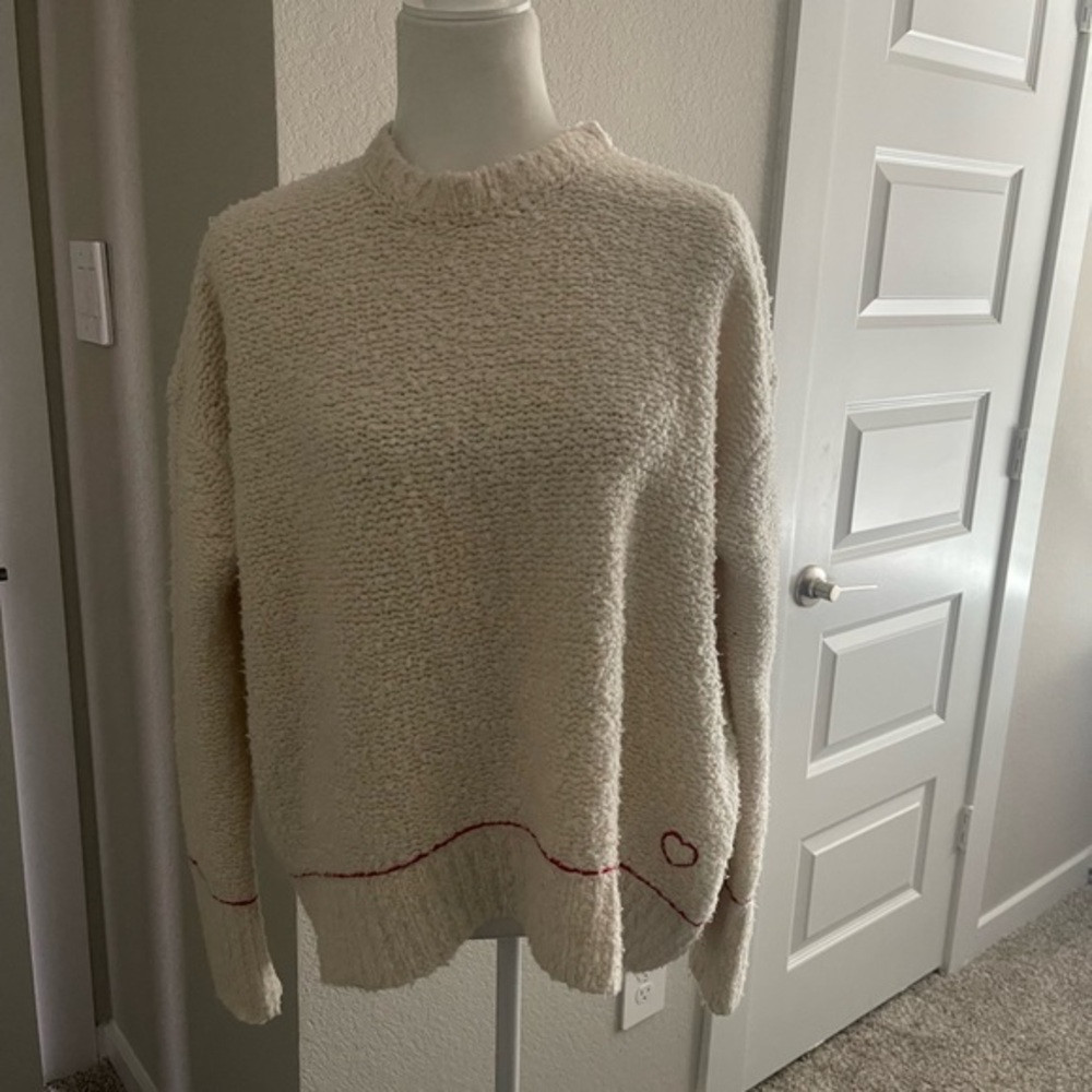 Sundry oversized Italian yarn wool heart sweater - Picture 2 of 7